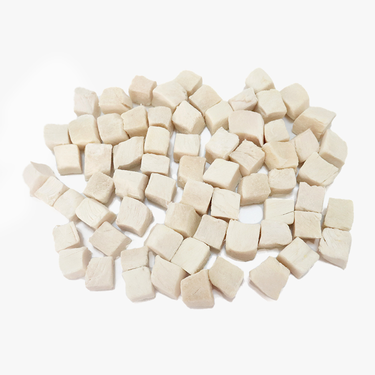 Freeze-dried chicken cubes