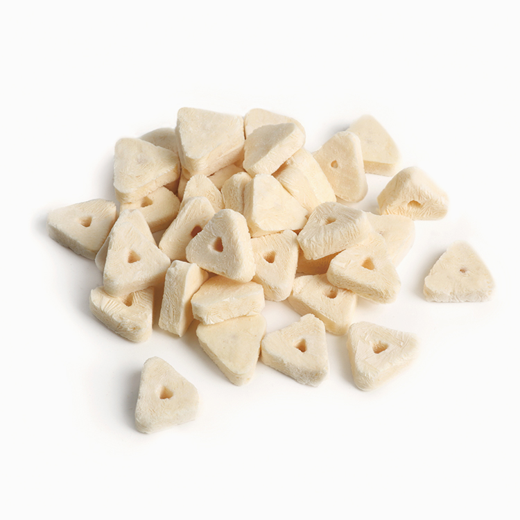 Freeze-dried yogurt triangles