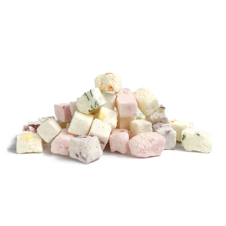 Freeze-dried colored yogurt granules