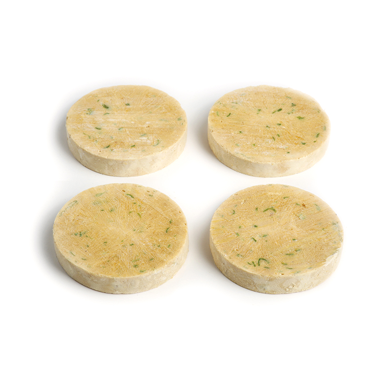 Freeze-dried colorful raw bone meat patties