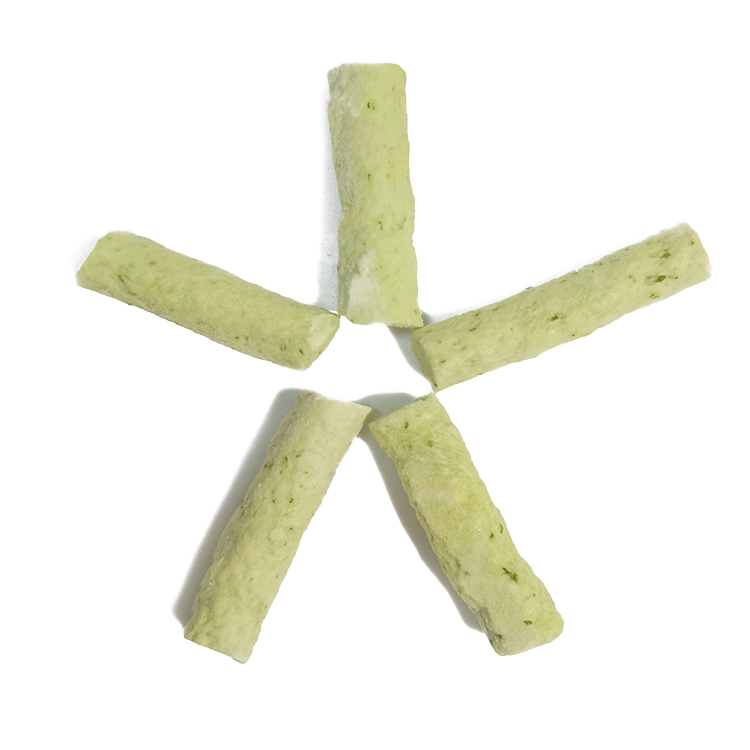 Freeze-dried spinach sticks