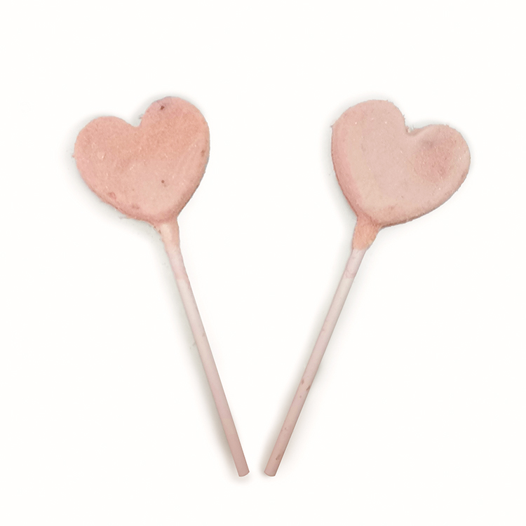 Freeze-dried love lollipops